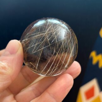 Rutilated Dark Smoky Quartz Sphere ~ Bahia, Brazil