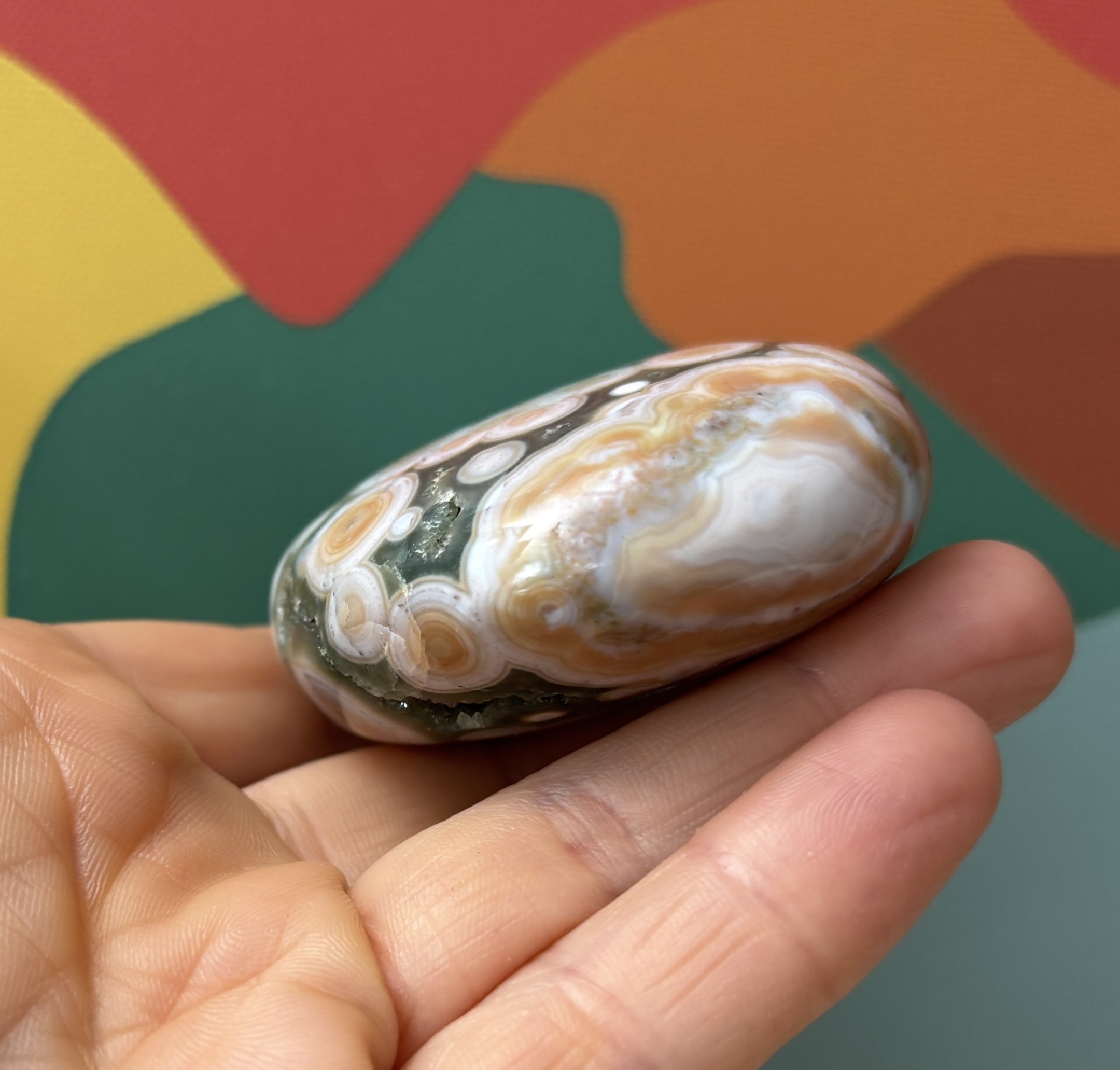 Ocean Jasper 8th Vein Palm Stone - Image 5