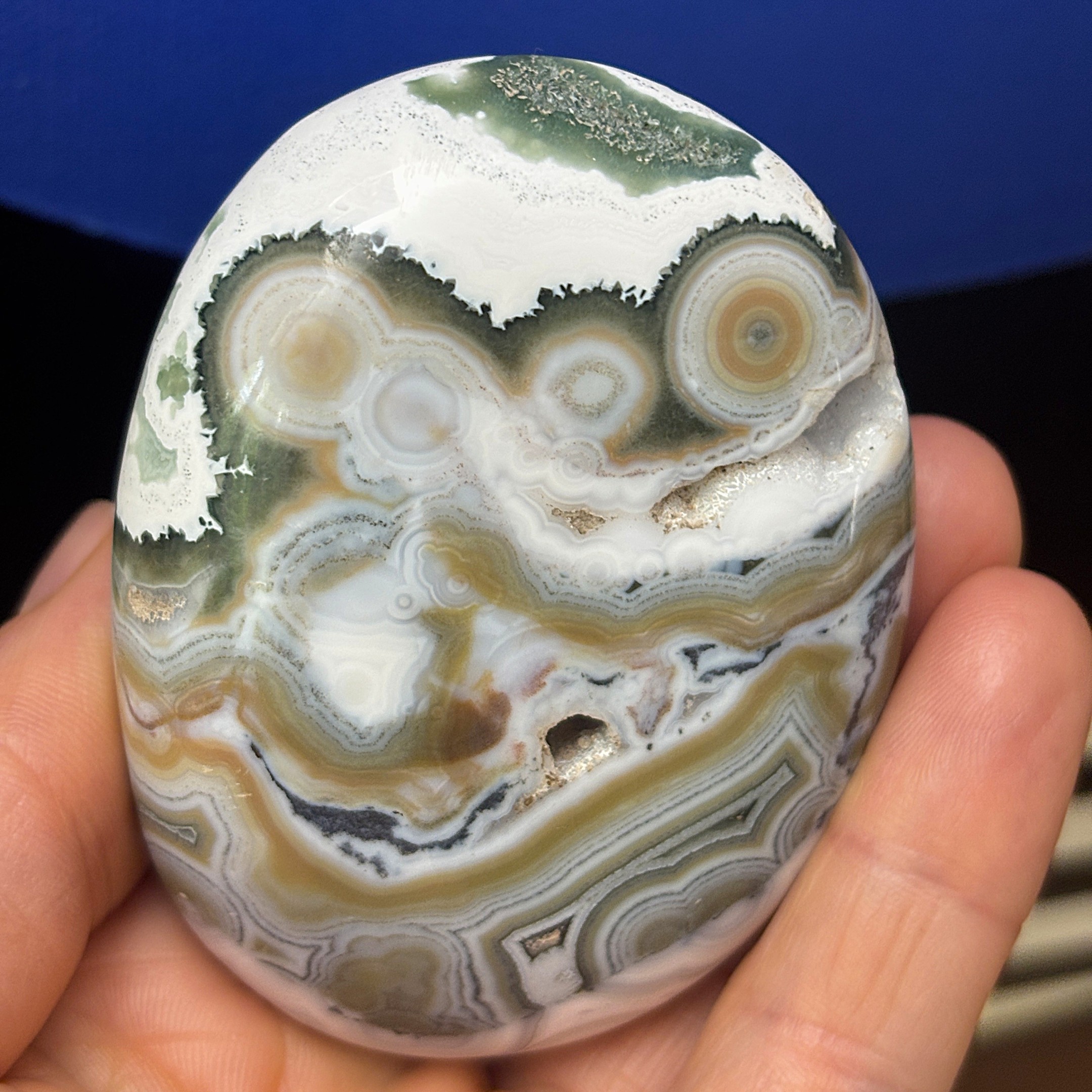 Ocean Jasper 8th Vein Palm Stone