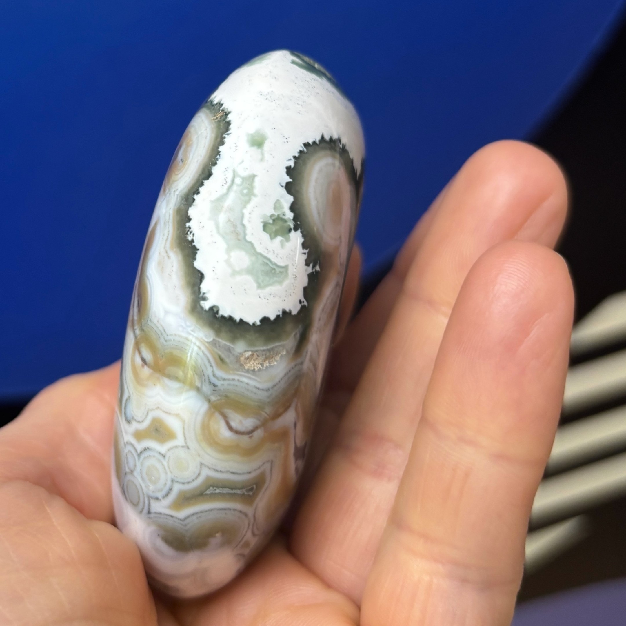Ocean Jasper 8th Vein Palm Stone - Image 2