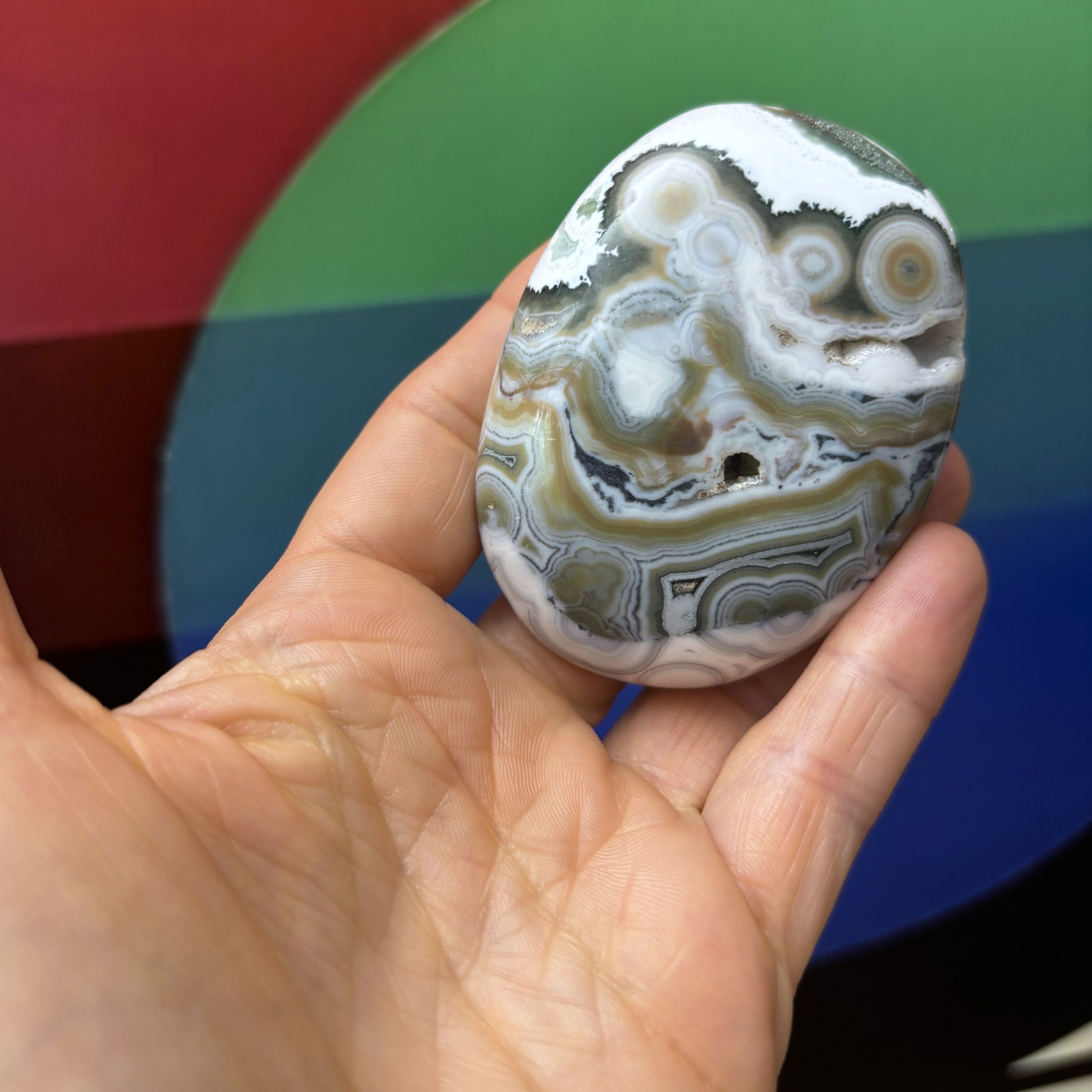 Ocean Jasper 8th Vein Palm Stone - Image 8