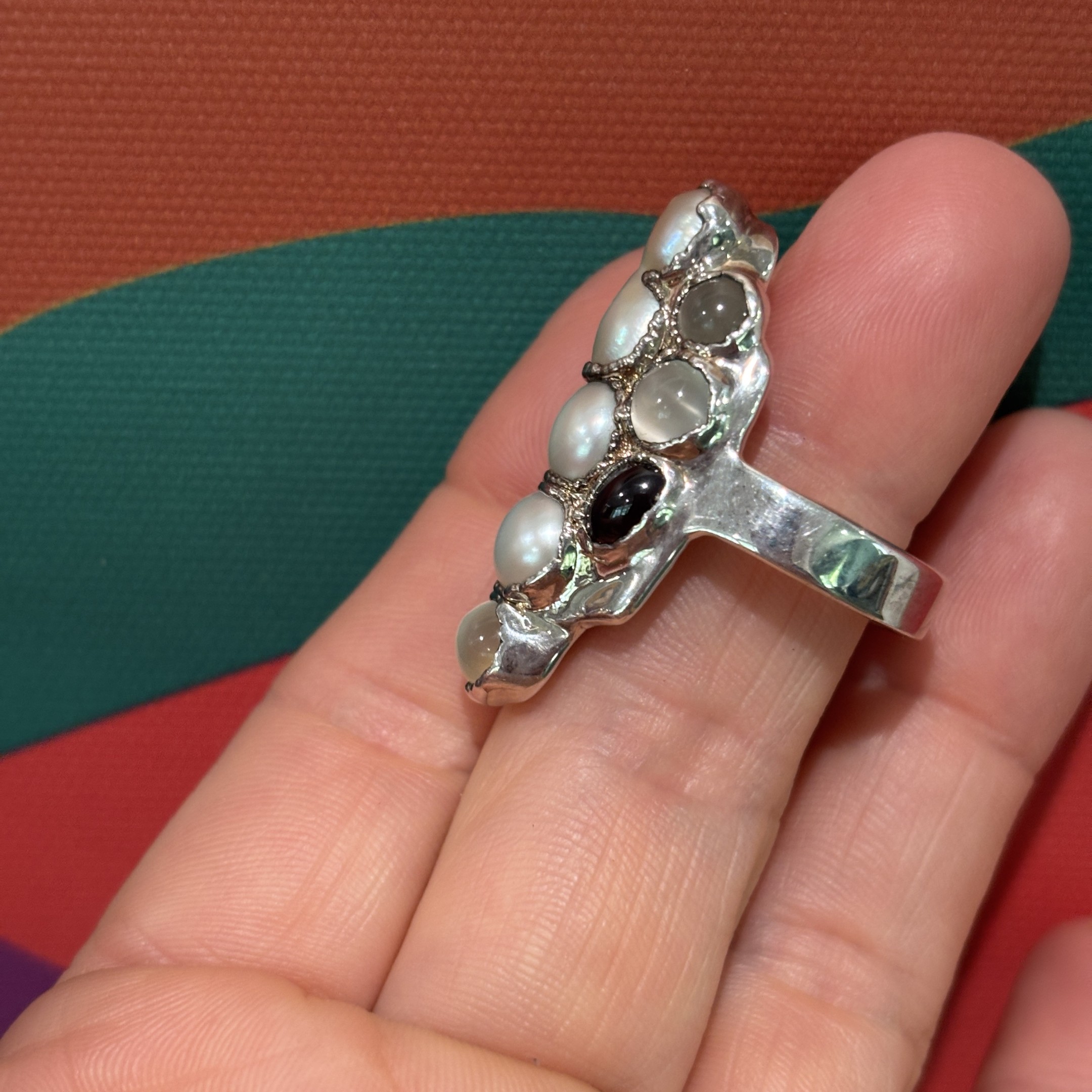 Steven Ruse Multi-Stone Electroform Ring ~ Size 8½ - Image 3