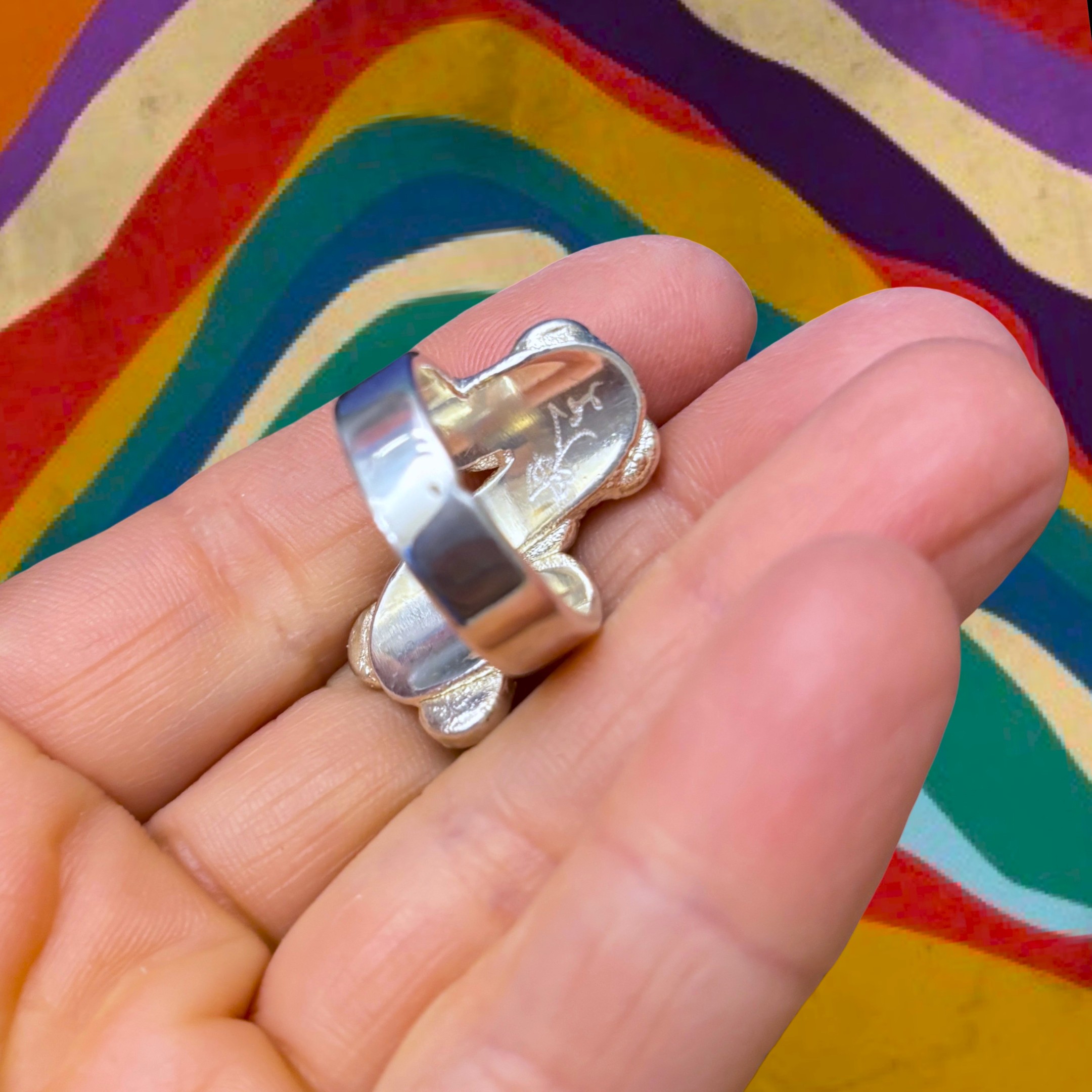 Steven Ruse Garnet and Moonstone Electroform Ring ~ Size 7 - Image 6