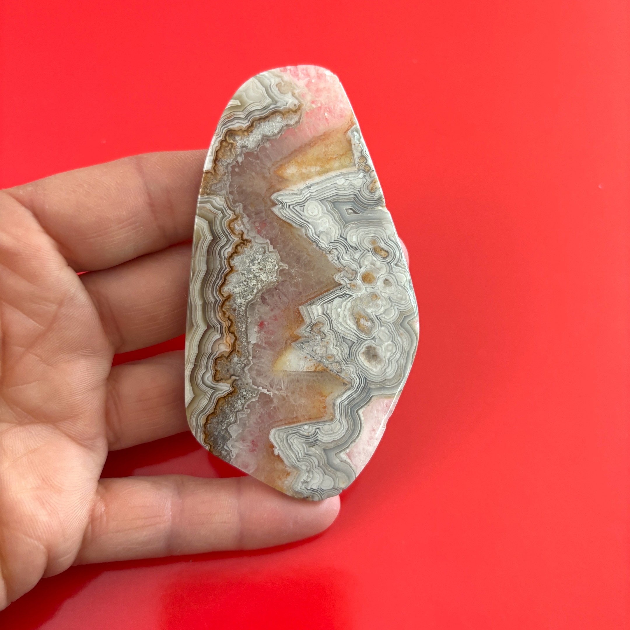 Crazy Lace Agate Slice/Cabochon/Worry Stone - Image 3