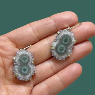Amethyst Stalactite Slice Earrings