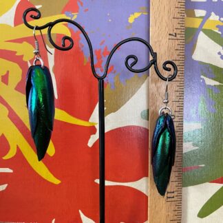 Emerald Beetle Wings Earrings