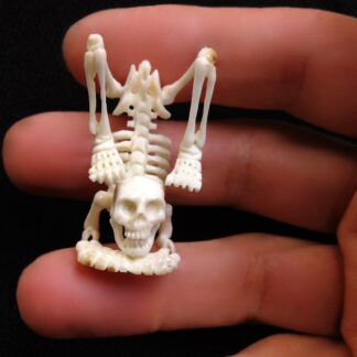Fossil Ivory Yoga Skeleton in Scorpian Pose