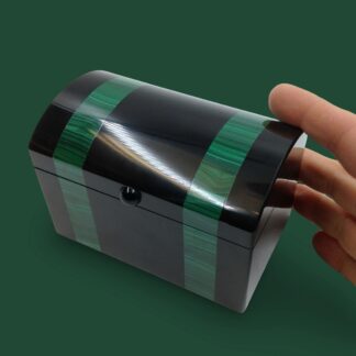 Malachite and Black Onyx Hinged Treasure Chest/ Trunk/ Box