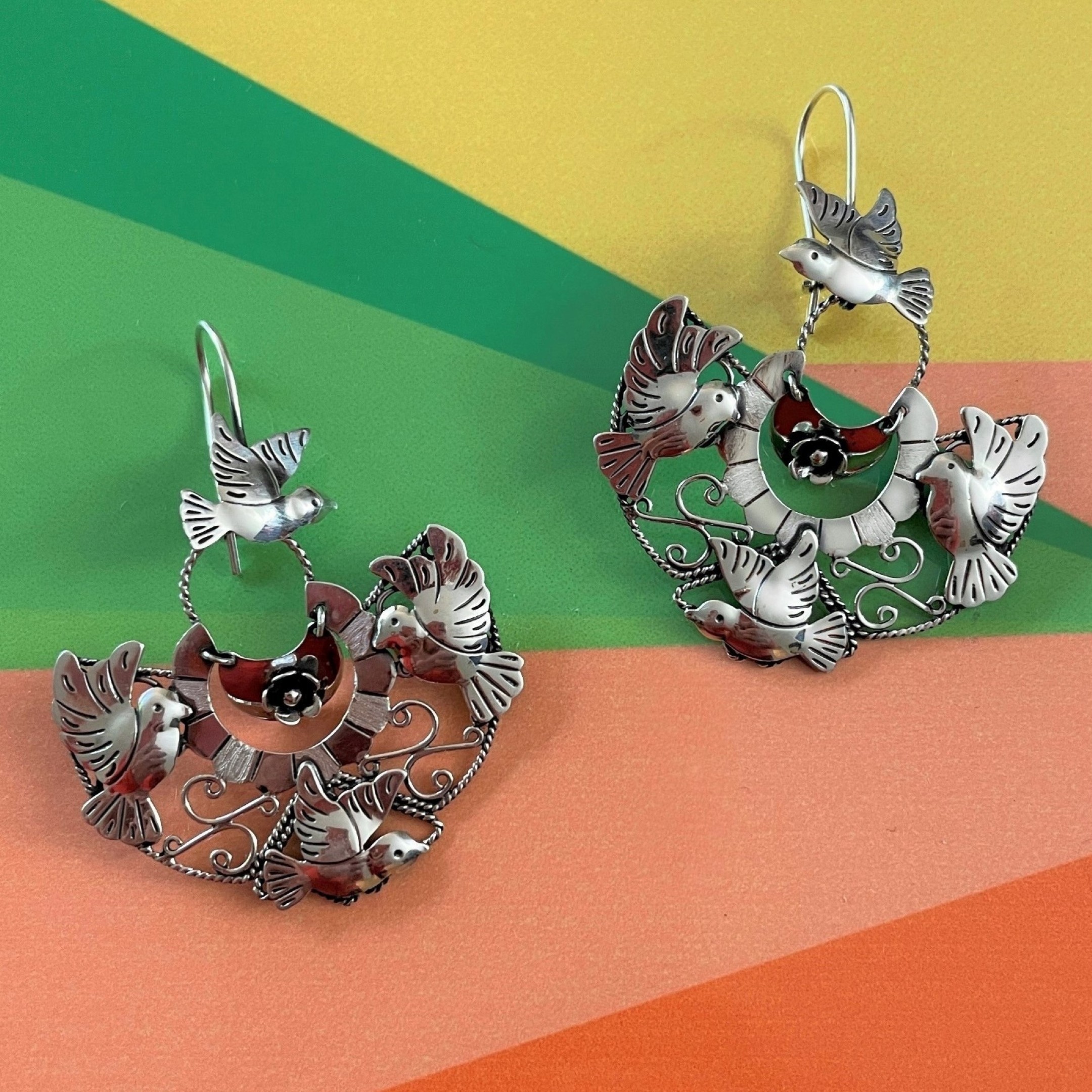 Bird Earrings by Maria Belen Nilson ~ Lovely Doves in Flight - Image 6