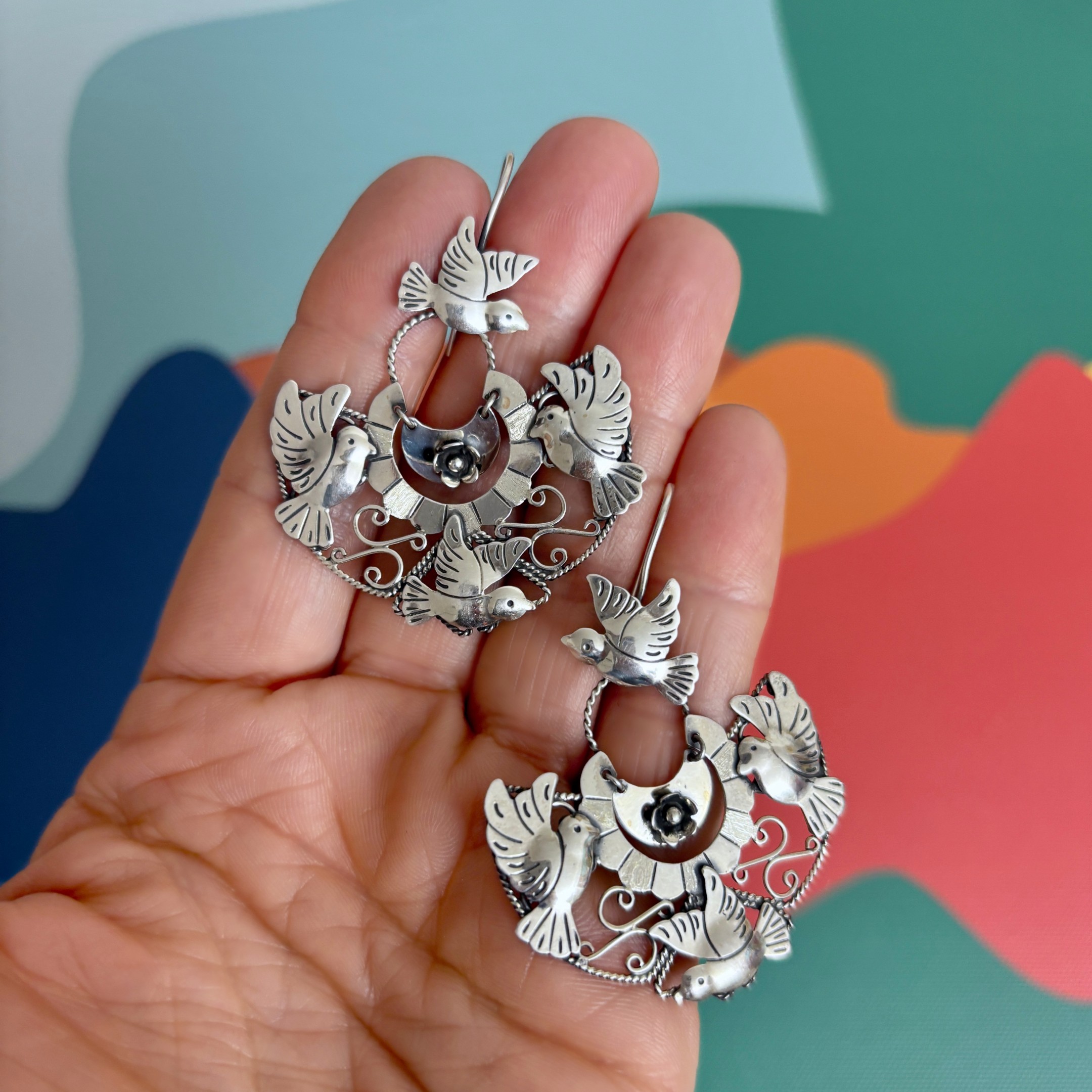 Bird Earrings by Maria Belen Nilson ~ Lovely Doves in Flight - Image 3