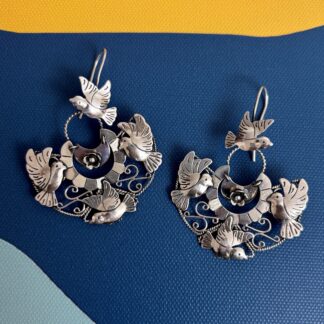 Bird Earrings by Maria Belen Nilson ~ Lovely Doves in Flight