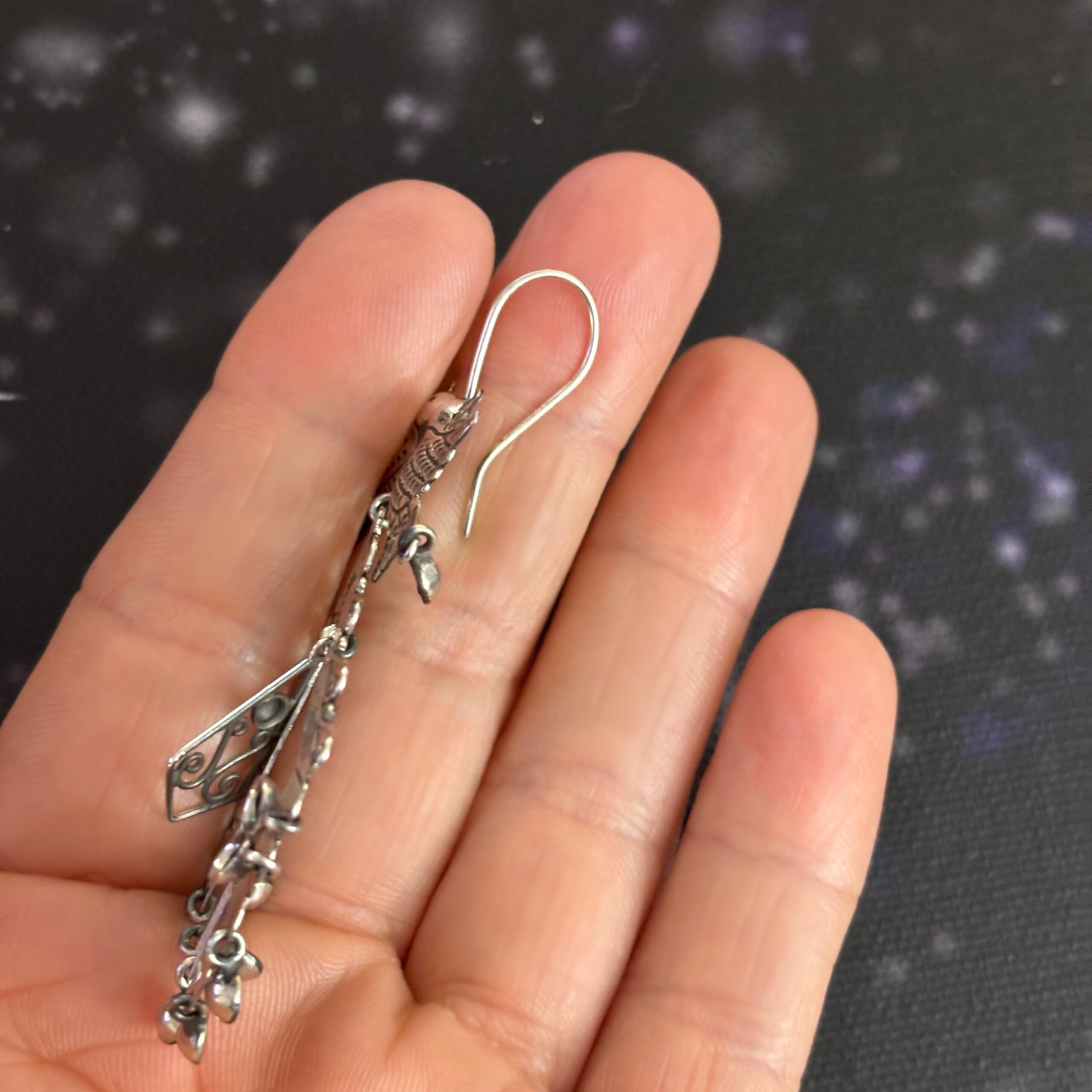 Bird Earrings by Maria Belen Nilson ~ Love Birds and Diamond Shapes Drops - Image 4