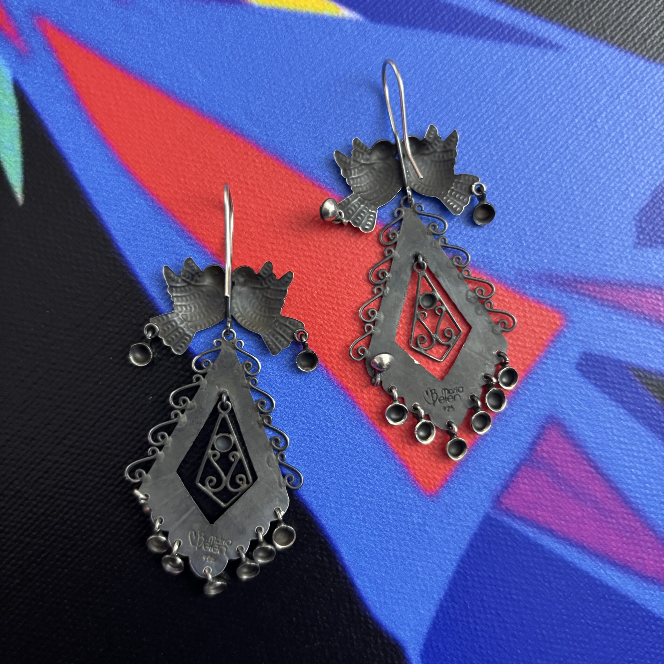 Bird Earrings by Maria Belen Nilson ~ Love Birds and Diamond Shapes Drops - Image 5