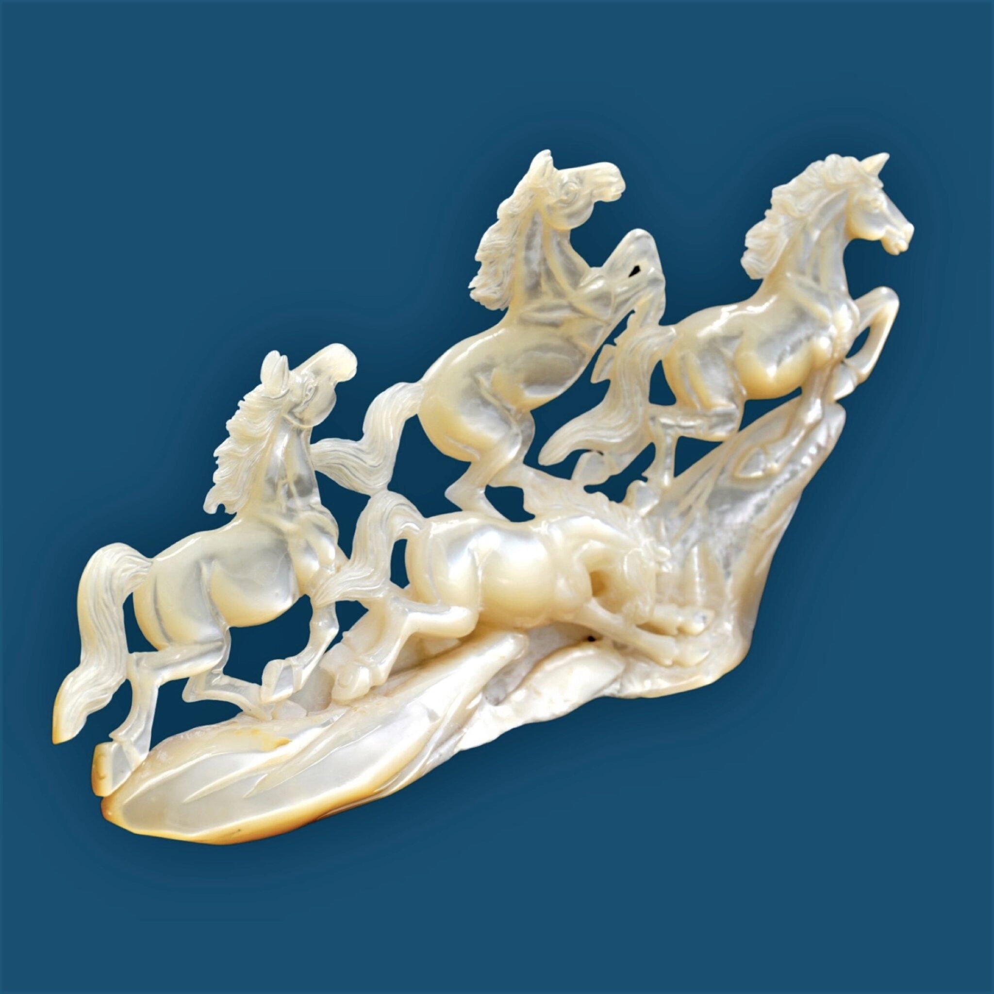 Geoclassics | Mother of Pearl Wild Horses Carving