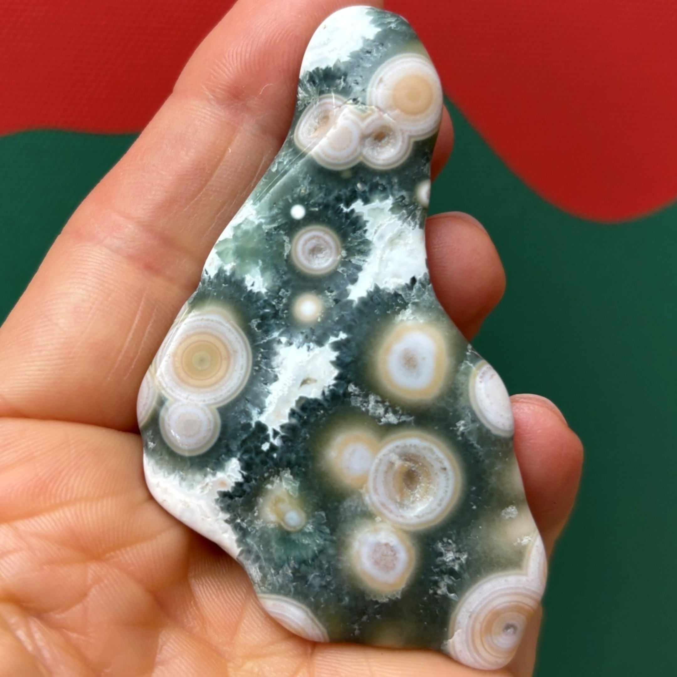 Ocean Jasper 8th Vein XL Tumbled Stone