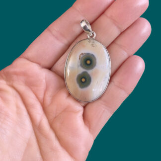 Ocean Jasper Oval Pendant ~ Marovato Vein 1 Old Stock