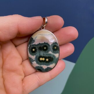 Ocean Jasper Oval Pendant ~ Marovato Vein 1 Old Stock