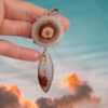 Quartz Stalactite Slice and Dendritic Agate Pendant