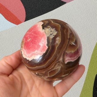 Rhodochrosite and Honey-Brown Calcite Sphere