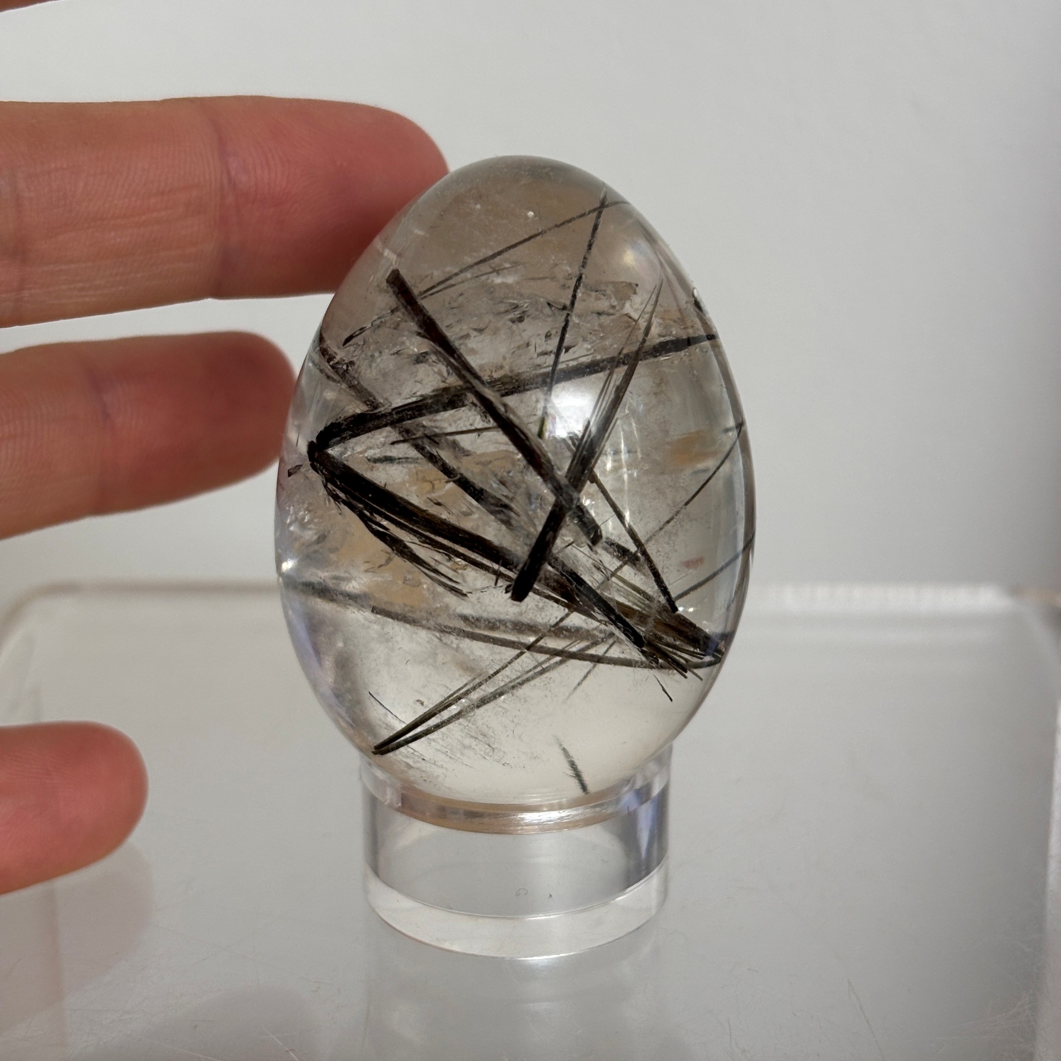 Black Rutilated Quartz Egg ~ Brazil - Image 10