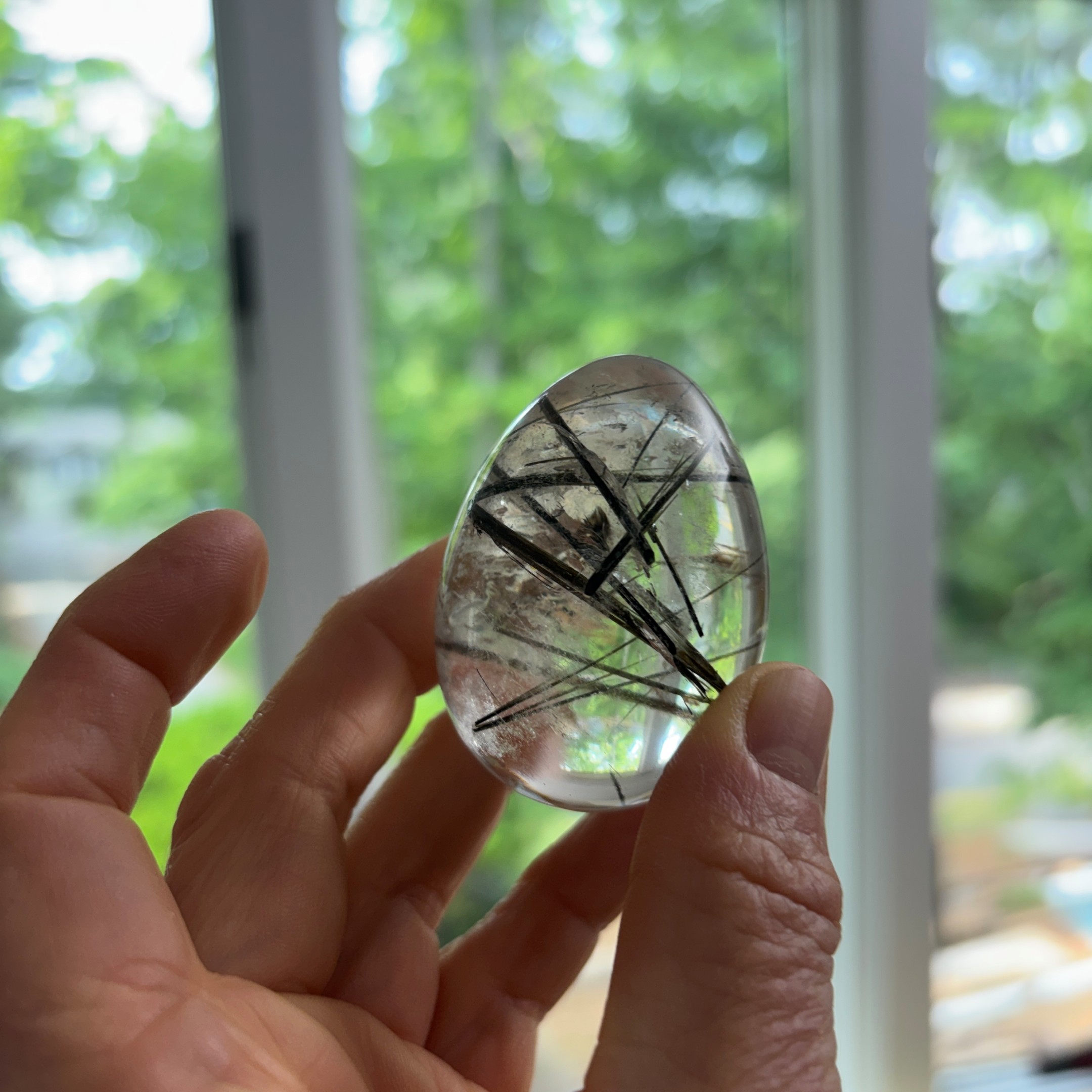 Black Rutilated Quartz Egg ~ Brazil - Image 11