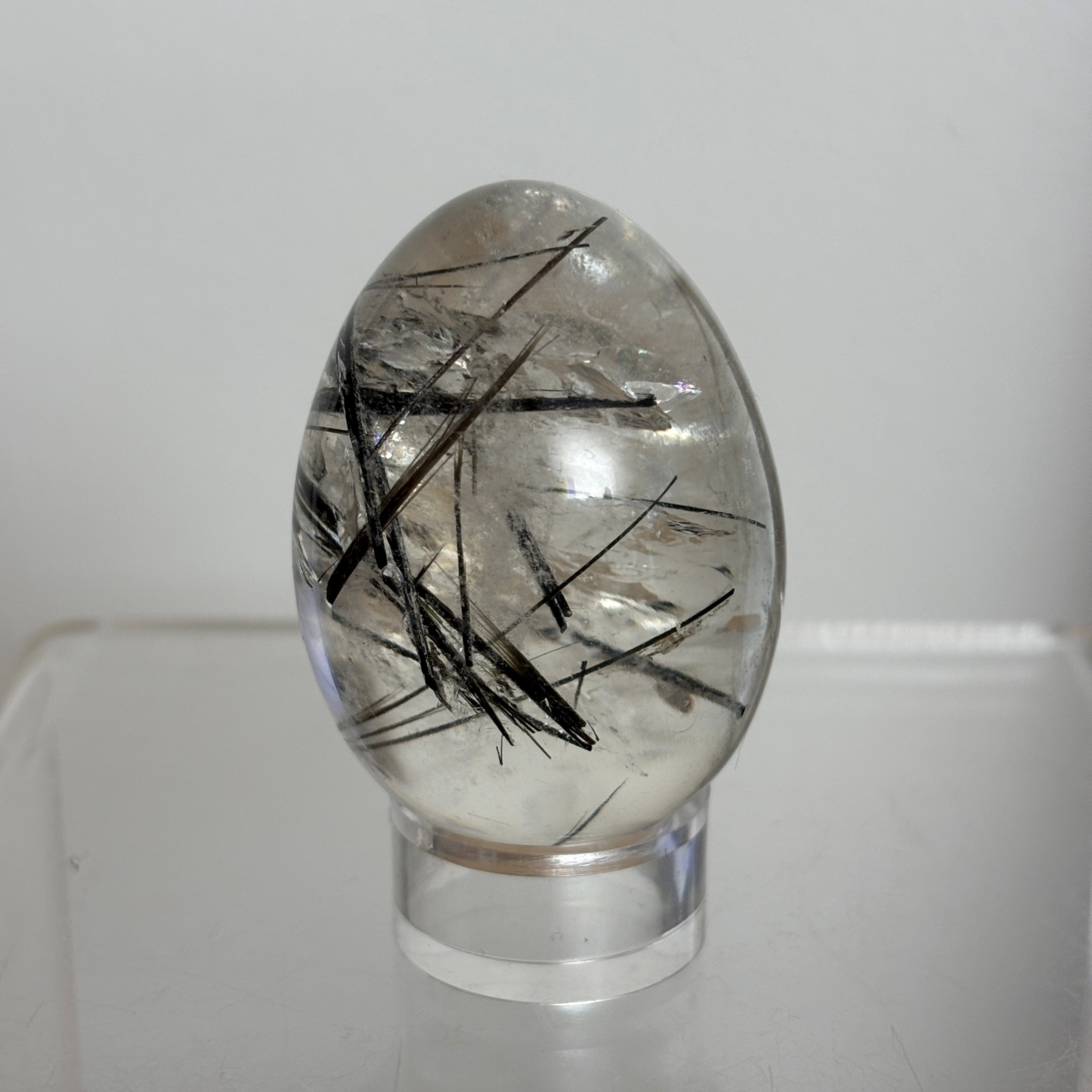 Black Rutilated Quartz Egg ~ Brazil - Image 3