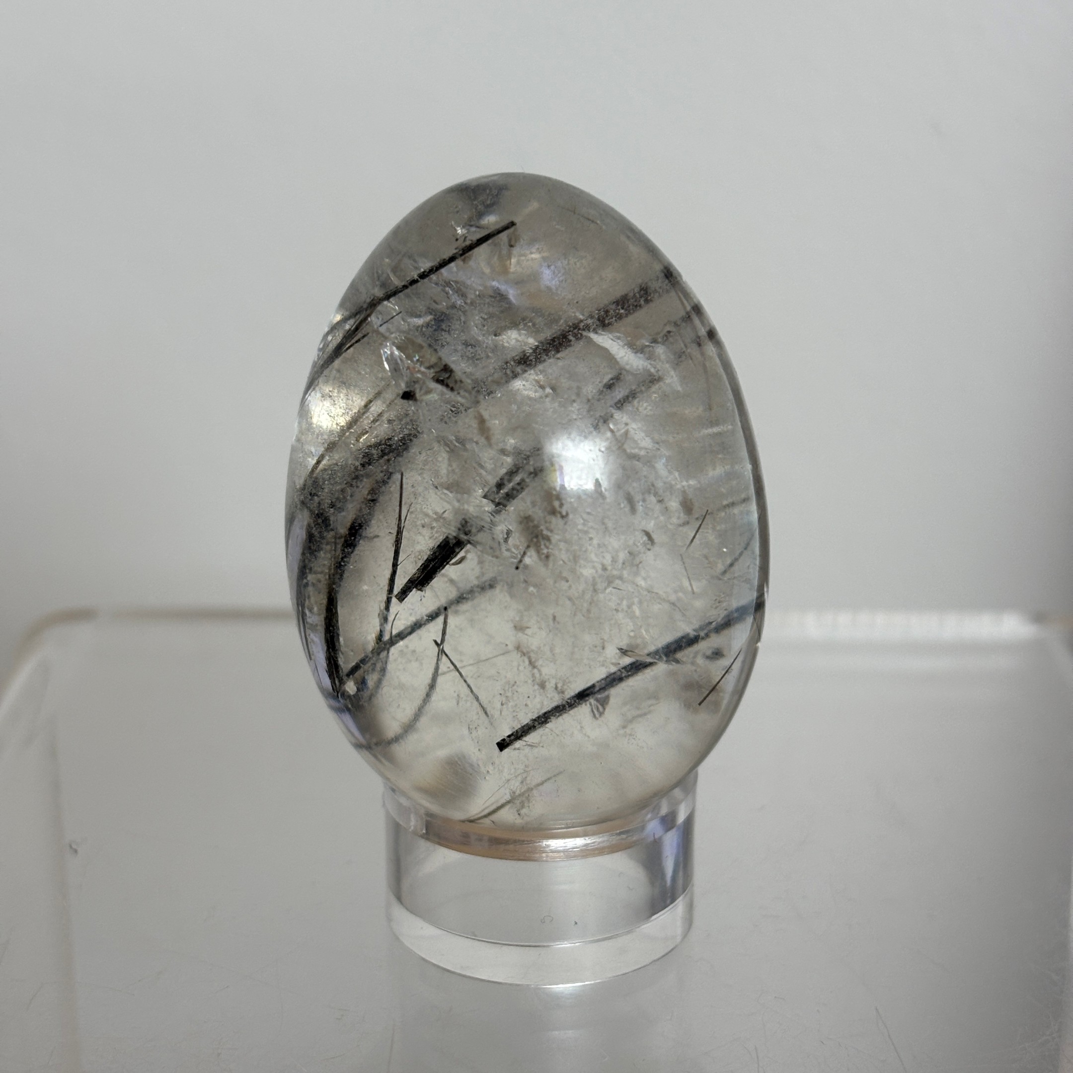 Black Rutilated Quartz Egg ~ Brazil - Image 4