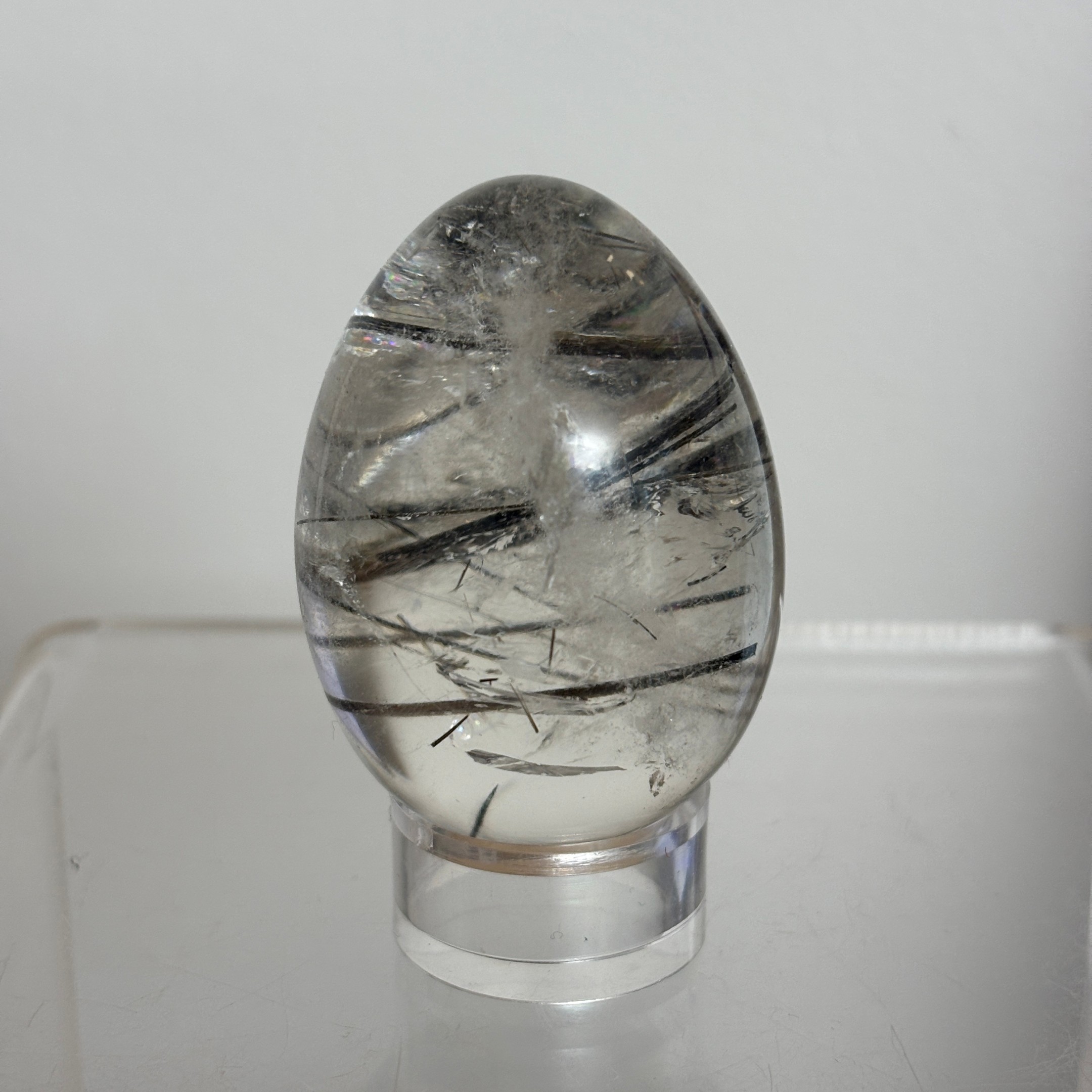 Black Rutilated Quartz Egg ~ Brazil - Image 5