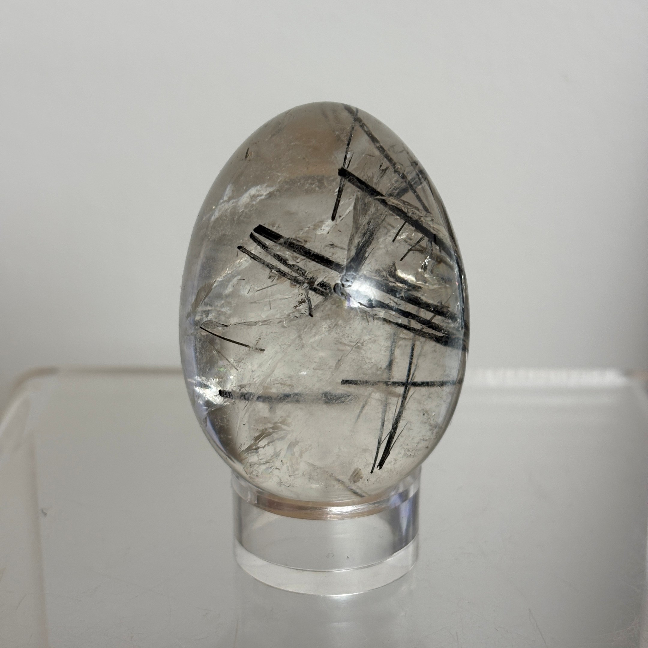 Black Rutilated Quartz Egg ~ Brazil - Image 6
