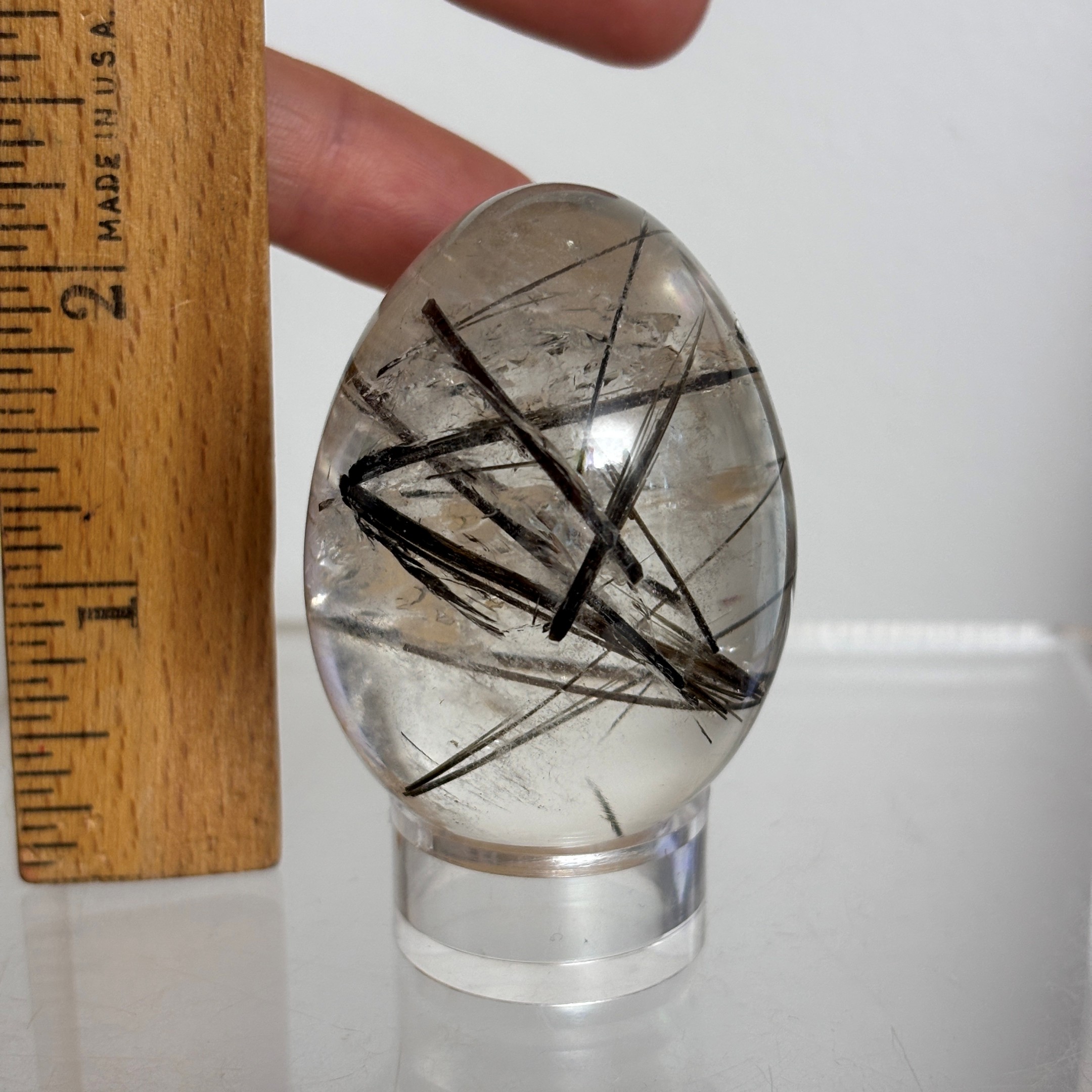 Black Rutilated Quartz Egg ~ Brazil - Image 9
