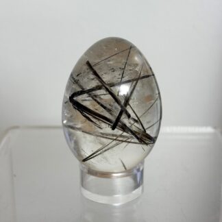 Black Rutilated Quartz Egg ~ Brazil
