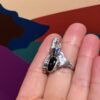 Steven Ruse Boulder Opal Doublets, Black Diopside, and Fresh Water Pearl Electroform Ring ~ Size 6 - Image 5
