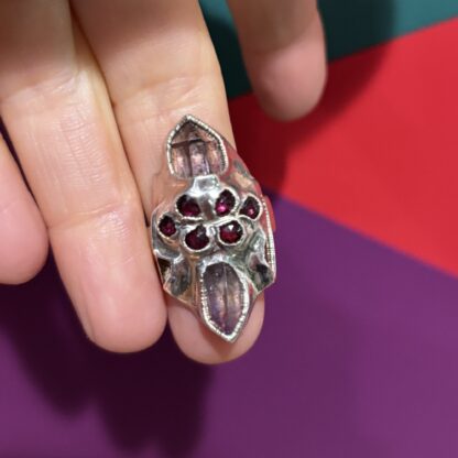 Steven Ruse Vera Cruz Amethyst and Garnet Electroform Ring ~ Size 8 - Image 5