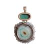 Turquoise and Quartz Stalactite Slice Pendant - Image 3