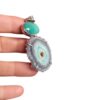 Turquoise and Quartz Stalactite Slice Pendant - Image 2